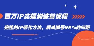 百万IP实战训练营课程,完整的IP孵化方法,解决做号99%的问题-KJ分享