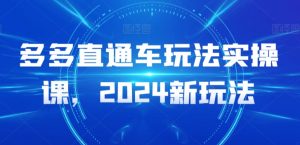 多多直通车玩法实操课,2024新玩法-KJ分享