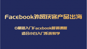Facebook外贸获客产品出海,0基础入门Facebook营销课程,适合小白入门系统教学-KJ分享