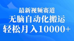 最新视频赛道 无脑自动化搬运 轻松月入10000+-KJ分享