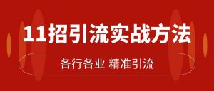 精准引流术:11招引流实战方法,让你私域流量加到爆(11节课完整版)-KJ分享