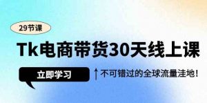 Tk电商带货30天线上课，不可错过的全球流量洼地（29节课）-KJ分享