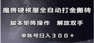 魔兽硬核服自动打金搬砖，脚本矩阵操作，单账号300+ （附教程+脚本）-KJ分享