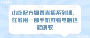 小吃配方绿幕直播系列课,在家用一部手机或者电脑也能创收-KJ分享