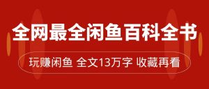 全网最全闲鱼百科全书,全文13万字左右,带你玩赚闲鱼卖货,从0到月入过万-KJ分享