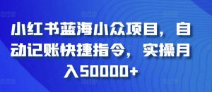小红书蓝海小众项目，自动记账快捷指令，实操月入50000+-KJ分享