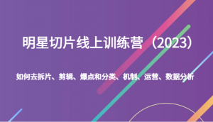 明星切片线上训练营(2023)如何去拆片、剪辑、爆点和分类、机制、运营、数据分析-KJ分享