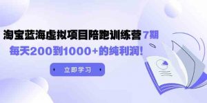 黄岛主《淘宝蓝海虚拟项目陪跑训练营7期》每天200到1000+的纯利润-KJ分享