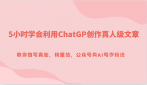 5小时学会利用ChatGP创作真人级文章，教你做写真站，权重站，公众号类AI写作玩法-KJ分享