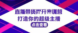 直播带货提升特训营，打造你的超级主播（3节直播课+配套资料）-KJ分享