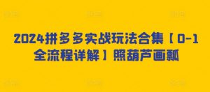 2024拼多多实战玩法合集【0-1全流程详解】照葫芦画瓢-KJ分享
