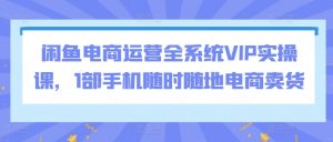 闲鱼电商运营全系统VIP实操课，1部手机随时随地电商卖货-KJ分享