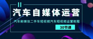 汽车-自媒体运营实战课:汽车-新媒体二手车短视频汽车短视频运营教程-KJ分享