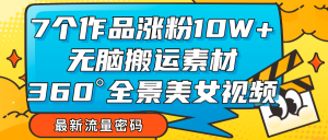 7个作品涨粉10W+，无脑搬运素材，全景美女视频爆款-KJ分享