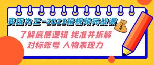 变现·为王-2023短视频实战课 了解底层逻辑 找准并拆解对标账号 人物表现力-KJ分享
