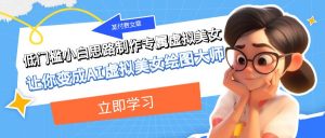 某公众号付费文章:低门槛小白思路制作专属虚拟美女 让你变成AI虚拟美女绘图大师-KJ分享