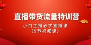 2024直播带货流量特训营,小白主播必学直播课(9节视频课)-KJ分享