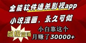 全能软件通杀影视app小说漫画，超级蓝海，小白靠这个月赚了30000+永久可玩-KJ分享