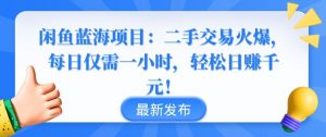 闲鱼蓝海项目:二手交易火爆,每日仅需一小时,轻松日赚千元-KJ分享