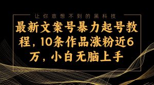 最新文案号暴力起号教程,10条作品涨粉近6万,小白无脑上手-KJ分享