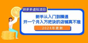 拼多多虚拟项目:入门到精通,开一个月入万把块的店铺 真不难(24年更新)-KJ分享