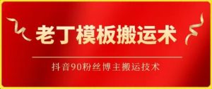 老丁模板搬运术:抖音90万粉丝博主搬运技术-KJ分享