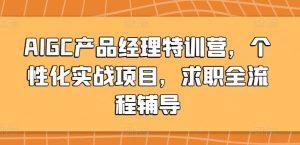 AIGC产品经理特训营，个性化实战项目，求职全流程辅导-KJ分享