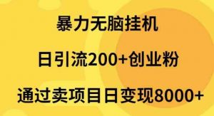 暴力无脑挂机日引流200+创业粉通过卖项目日变现2000+-KJ分享