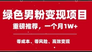 手机操作，月入1W以上副业领袖绿色男粉高客单价项目-KJ分享