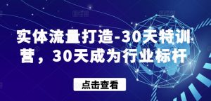 实体流量打造-30天特训营，30天成为行业标杆-KJ分享