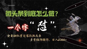 微头条最新最强连怼操作,10分钟50条,真正解放双手,月入1w+-KJ分享