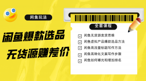 闲鱼无货源赚差价进阶玩法,爆款选品,资源寻找,引流变现全套教程(11节课)-KJ分享