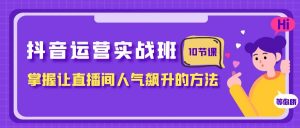 抖音运营实战班，掌握让直播间人气飙升的方法（10节课）-KJ分享