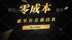 新平台直播挂机最新玩法，0成本，不违规，日入2000+-KJ分享