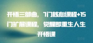 开悟三部曲,7门核心课程+15门扩展课程,觉醒即重生人生开悟课-KJ分享