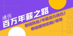 通往百万年薪之路·陪跑训练营：职场外挂/年薪百万技巧/职业规划定制/等等-KJ分享