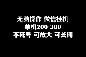 无脑操作微信挂机单机200-300一天，不死号，可放大-KJ分享