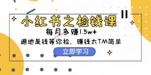 小红书之检钱课:从0开始实测每月多赚1.5w起步,赚钱真的太简单了(98节)-KJ分享