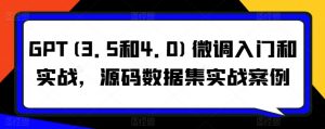 GPT(3.5和4.0)微调入门和实战,源码数据集实战案例-KJ分享