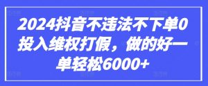 2024抖音不违法不下单0投入维权打假,做的好一单轻松6000+【仅揭秘】-KJ分享