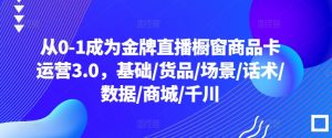 从0-1成为金牌直播橱窗商品卡运营3.0,基础/货品/场景/话术/数据/商城/千川-KJ分享