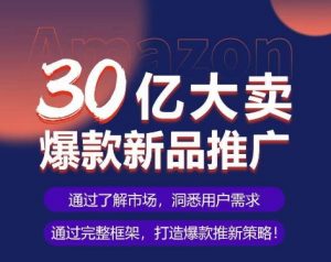 亚马逊·30亿大卖爆款新品推广,可复制、全程案例实操的爆款推新SOP-KJ分享