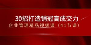 30招打造销冠高成交力-企业管理精品视频课(41节课)-KJ分享