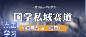 暴力国学私域赛道，小白月入10万+，引流+转化一整套流程-KJ分享