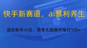快手新赛道，ai暴利养生，0基础的小白也可以轻松操作轻松日入500+-KJ分享