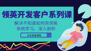 领英开发客户系列课,课程精讲解决不知道如何完领英,系统学习,深入剖析-KJ分享