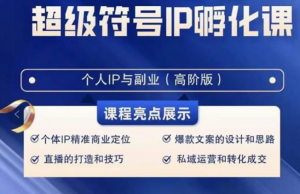 超级符号IP孵化高阶课，建立流量思维底层逻辑，打造属于自己IP（51节课）-KJ分享