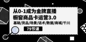 0-1成为金牌直播-橱窗商品卡运营3.0,基础/货品/场景/话术/数据/商城/千川-KJ分享