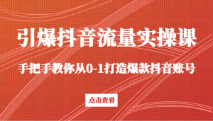 引爆抖音流量实操课，手把手教你从0-1打造爆款抖音账号-KJ分享