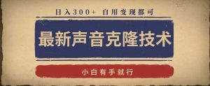 最新声音克隆技术,有手就行,自用变现都可,日入300+【揭秘】-KJ分享
